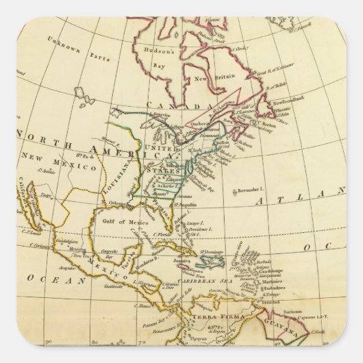 Amerika 7 vierkante sticker (Voorkant)