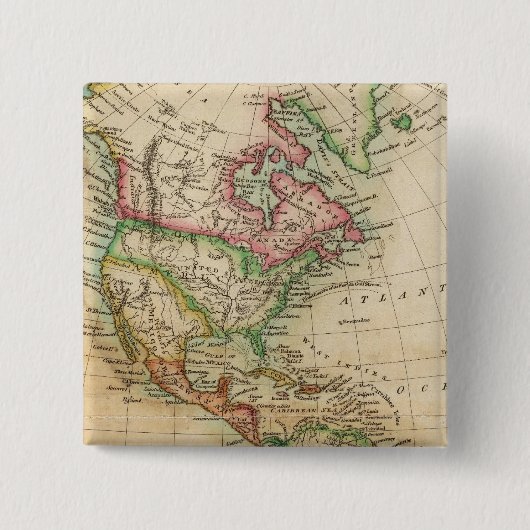 Amerika 8 vierkante button 5,1 cm (Voorkant)
