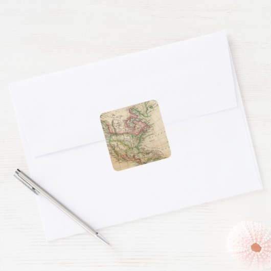 Amerika 8 vierkante sticker (Envelop)