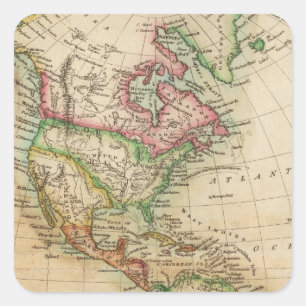 Amerika 8 vierkante sticker