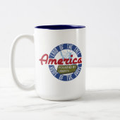 Amerika: Aangedreven door de vrijheid - koffie-Mok Tweekleurige Koffiemok (Links)