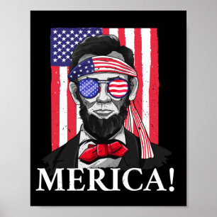 Amerika _ Abe Lincoln 4 juli mannen jongens cadeau Poster