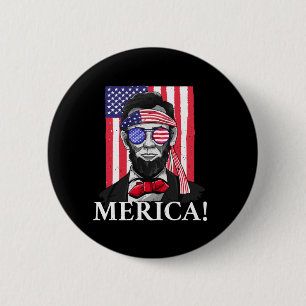 Amerika _ Abe Lincoln 4 juli mannen jongens cadeau Ronde Button 5,7 Cm