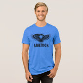 Amerika, Adelaar Amerikaanse Vlag Tri-Blend Shirt (Voorkant volledig)