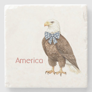 Amerika Adelaar Blauwe Sterren Boog Stenen Onderzetter