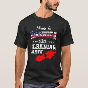 Amerika Albanese delen Albanië kaart VS vlag Ances T-shirt