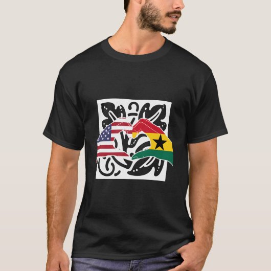 Amerika Amerikaanse Ghanese Ghanese melanine gemen T-shirt (Voorkant)