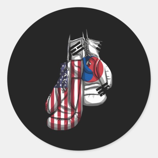 Amerika Amerikaanse Zuid-Korea Koreaanse gemengde  Ronde Sticker (Voorkant)