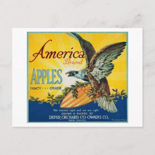 Amerika Apple Crate LabelDufur, OF Briefkaart (Voorkant)