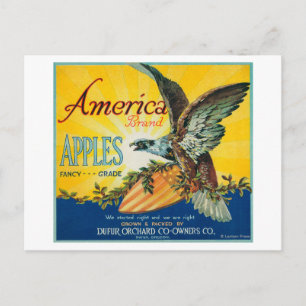 Amerika Apple Crate LabelDufur, OF Briefkaart