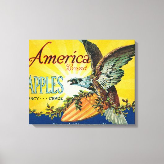 Amerika Apple Crate LabelDufur, OF Canvas Afdruk (Voorkant)