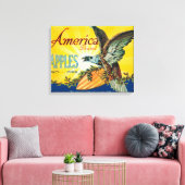 Amerika Apple Crate LabelDufur, OF Canvas Afdruk (Insitu (Woonkamer))