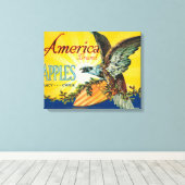 Amerika Apple Crate LabelDufur, OF Canvas Afdruk (Insitu (Houten vloer))