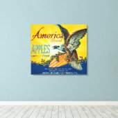 Amerika Apple Crate LabelDufur, OF Canvas Afdruk (Insitu (Houten vloer))