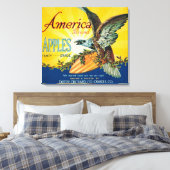 Amerika Apple Crate LabelDufur, OF Canvas Afdruk (Insitu (Slaapkamer))