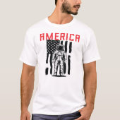 Amerika, astronaut met Amerikaanse vlag T-shirt (Voorkant)