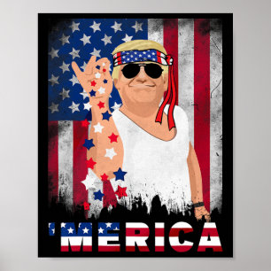 Amerika Bae Salt Sprinkle Amerikaanse Vlag Patriot Poster
