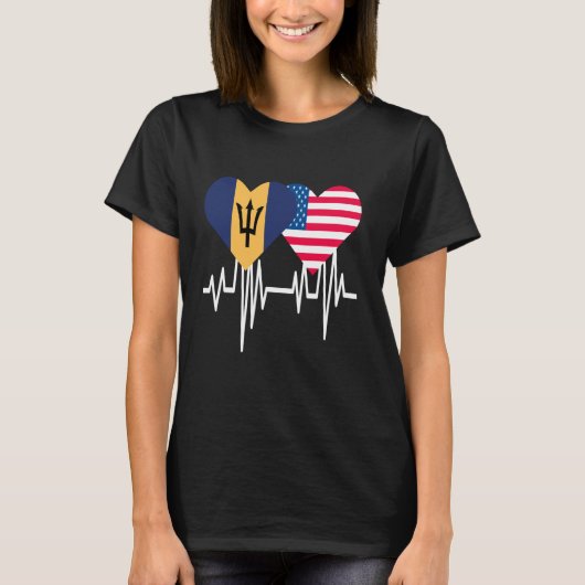 Amerika Barbados koppels hart T-shirt (Voorkant)