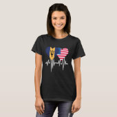 Amerika Barbados koppels hart T-shirt (Voorkant volledig)