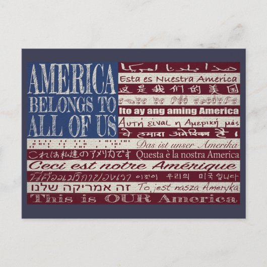 Amerika behoort tot het hele Amerikaanse Briefkaar Briefkaart (Voorkant)