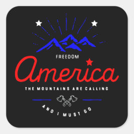 Amerika Bergen roepen Ik moet gaan Donkere kleur Vierkante Sticker