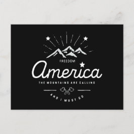 Amerika Bergen roepen Ik moet gaan Mono Donker Briefkaart