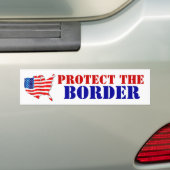 AMERIKA BESCHERM DE GRENS MET DE VS! Vlag Bumpersticker (Op auto)
