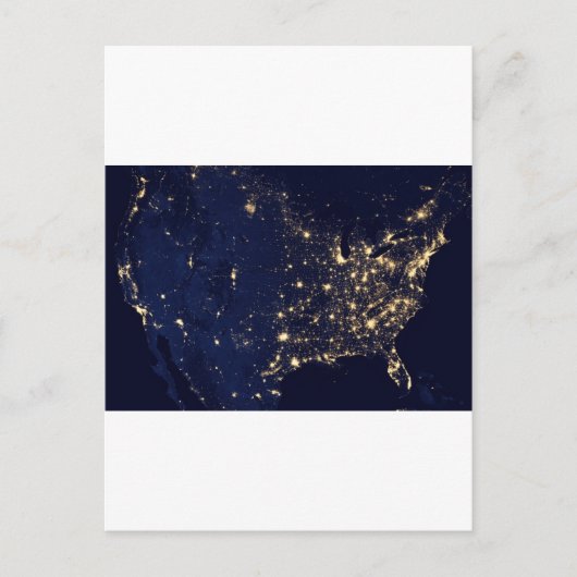Amerika bij Nacht Briefkaart (Voorkant)