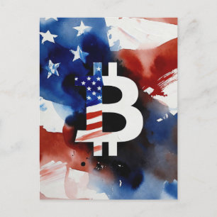 Amerika Bitcoin (Schilderij nr. 3) Briefkaart