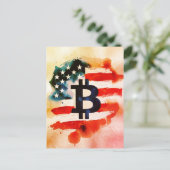 Amerika Bitcoin (Schilderij nr. 4) Briefkaart (Staand voorkant)