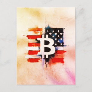 Amerika Bitcoin (Schilderij nr. 6) Briefkaart