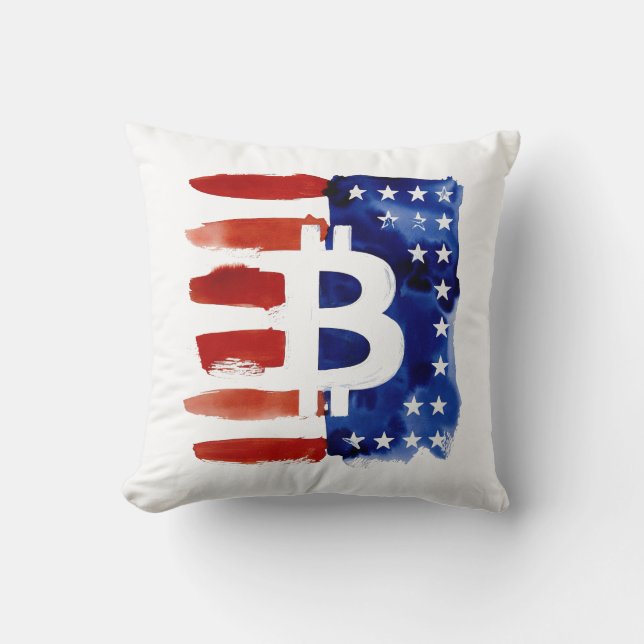 Amerika Bitcoin (Schilderij nr. 8) Kussen (Voorkant)