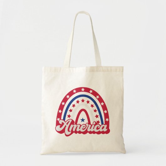 Amerika Boho Regenboog 4 van juli 1776 Tote Bag (Voorkant)