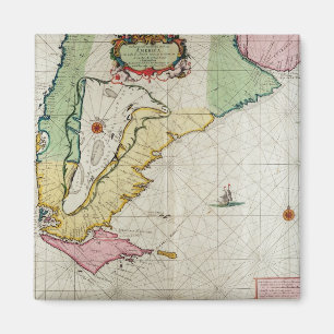 Amerika, bord 17 uit "Le Nouveau et Grand Illumi Magneet