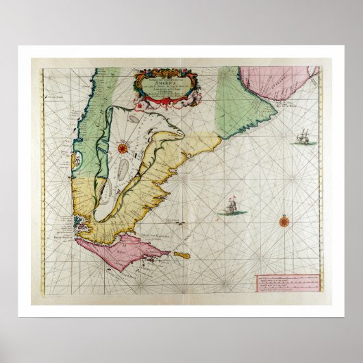 Amerika, bord 17 uit "Le Nouveau et Grand Illumi Poster (Voorkant)