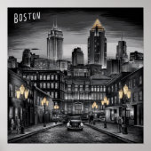  Amerika Boston City Skyline, Boston Ma Us Poster (Voorkant)
