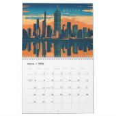  Amerika Boston Ma City Skyline Ukiyo Style Kalender (Mar 2026)