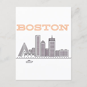 Amerika Boston Stad Silhouet, Boston Ma VS Silhoue Briefkaart