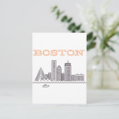 Amerika Boston Stad Silhouet, Boston Ma VS Silhoue Briefkaart (Staand voorkant)