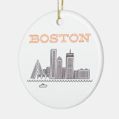 Amerika Boston Stad Silhouette, Boston Ma Ons Silh Keramisch Ornament (Links)