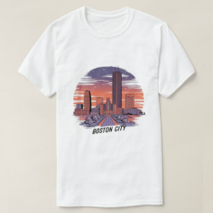 Amerika Boston Stad Silhouette, Boston Ma Ons Silh T-shirt