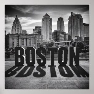 Amerika Boston Stadssilhouet, Boston Ma Us Silhoue Poster