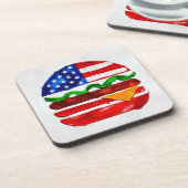 Amerika Burger (Wit Schilderij Nr. 1) Bier Onderzetter (Linkerzijde)