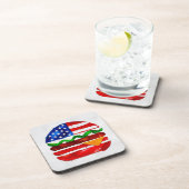 Amerika Burger (Wit Schilderij Nr. 1) Bier Onderzetter (Rechterzijde)