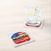 Amerika Burger (Wit Schilderij Nr. 1) Kartonnen Onderzetters (Insitu)