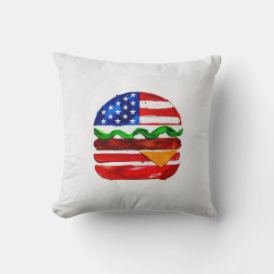 Amerika Burger (Wit Schilderij Nr. 1) Kussen