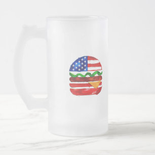 Amerika Burger (Wit Schilderij Nr. 1) Matglas Bierpul