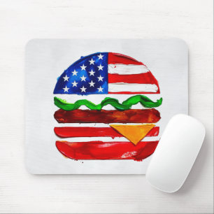 Amerika Burger (Wit Schilderij Nr. 1) Muismat