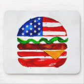 Amerika Burger (Wit Schilderij Nr. 1) Muismat (Voorkant)