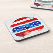Amerika Burger (Wit Schilderij Nr. 2) Bier Onderzetter (Linkerzijde)